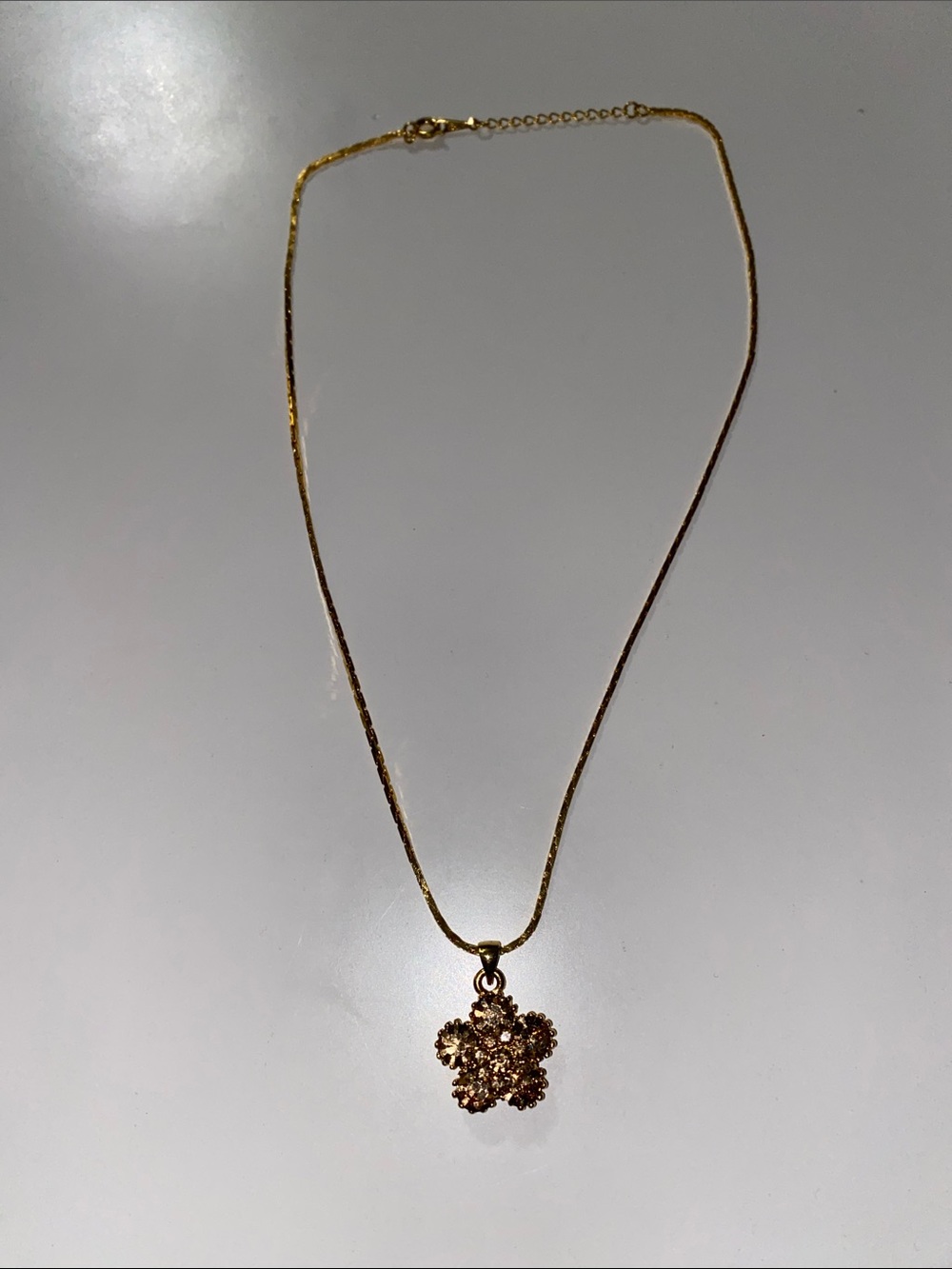 18K RGP Gold Flower Pendant Necklace